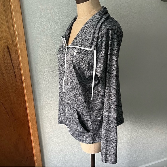 UNDER ARMOUR sz M Black Gray Long Sleeve Zip Up Tech Twist Jacket Funnel Neck - Picture 5 of 8